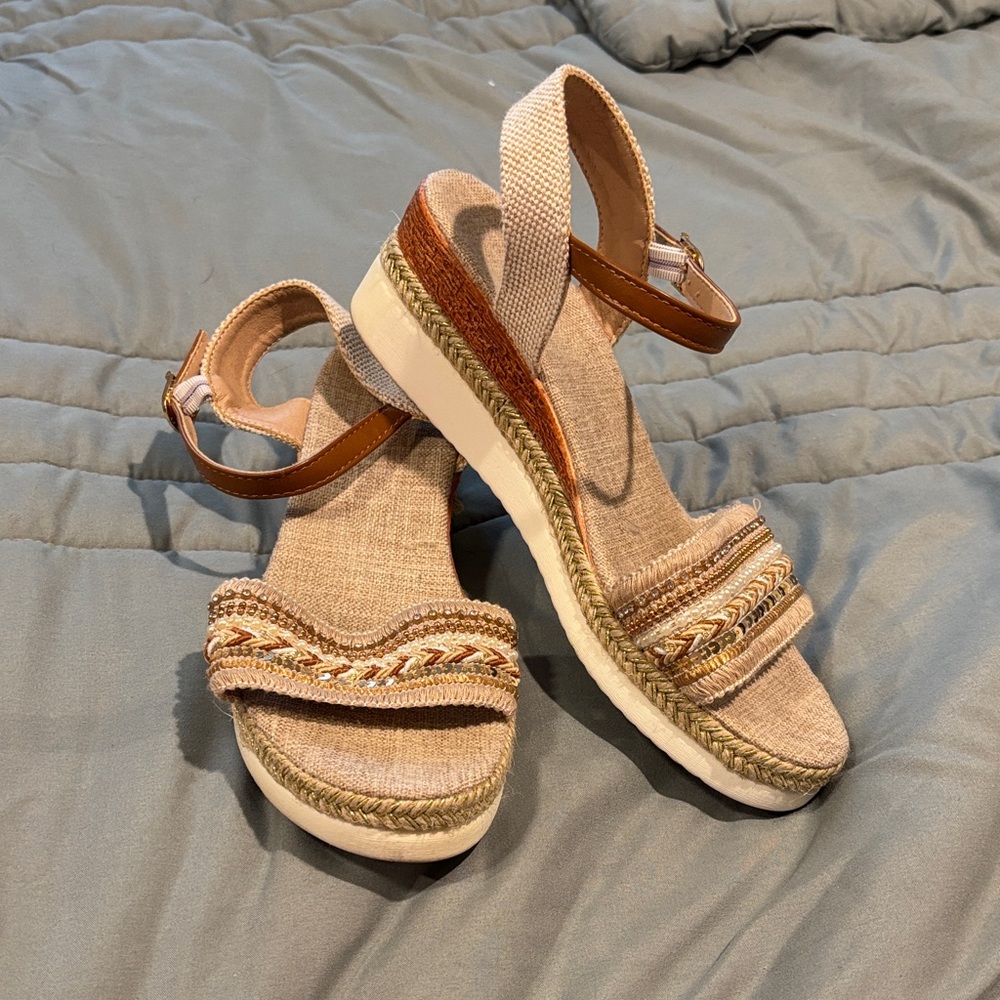 Stylish Beige and Brown Women's Sandals